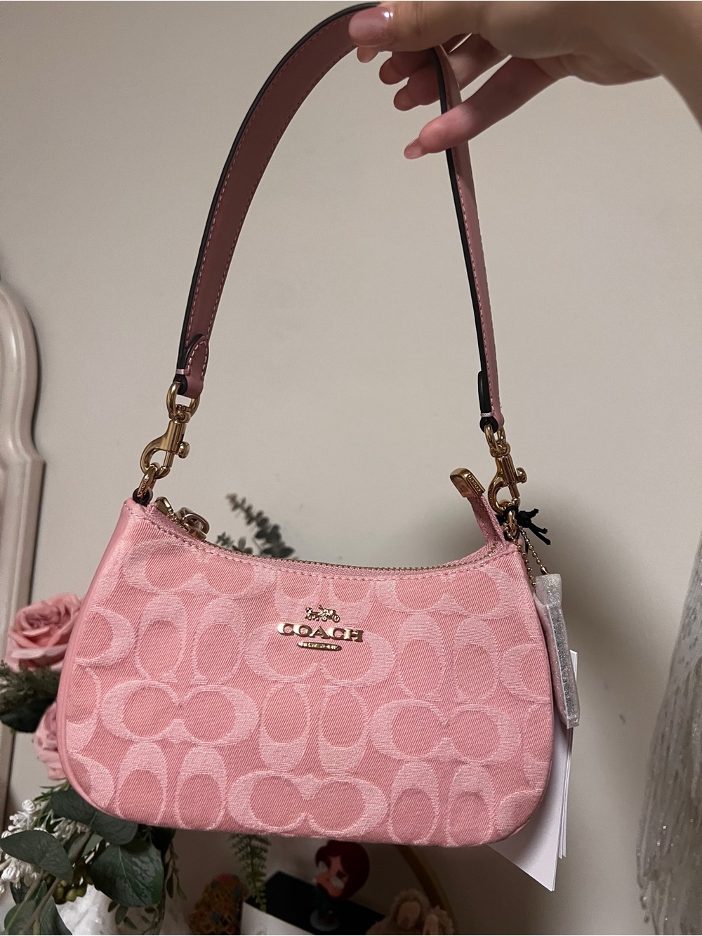 Coach Pink Denim Mini teri Bag